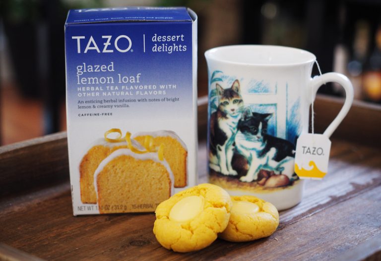Tazo glazed lemon loaf tea with lemon thumbprint cookies the modern